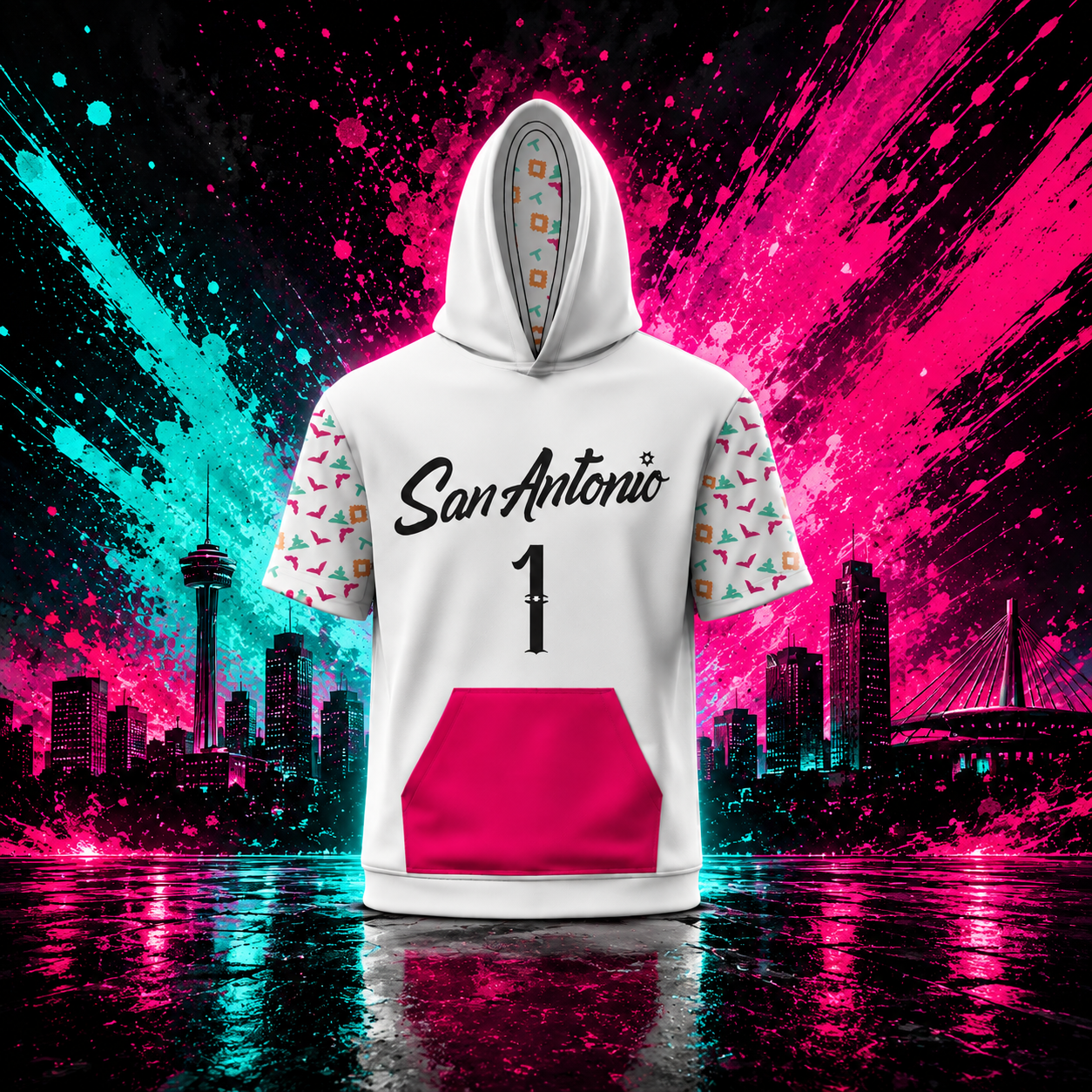 Fiesta Drip Hoodie- White